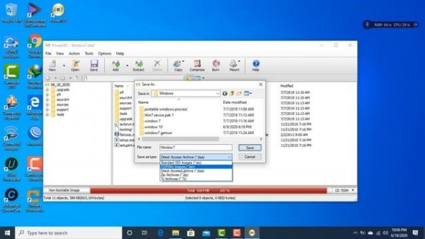 Convert any file into ISO, 7z, data, bin