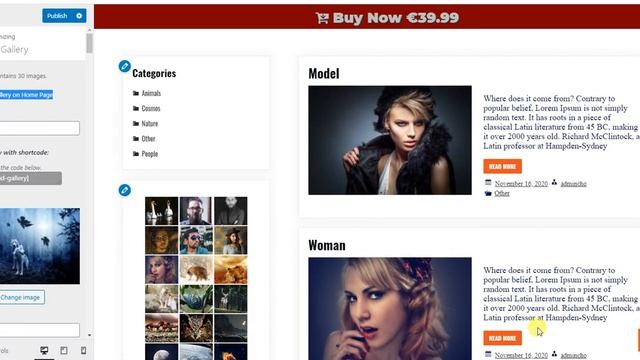 Photography Studio WordPress Theme - Grid Gallery смотреть онлайн