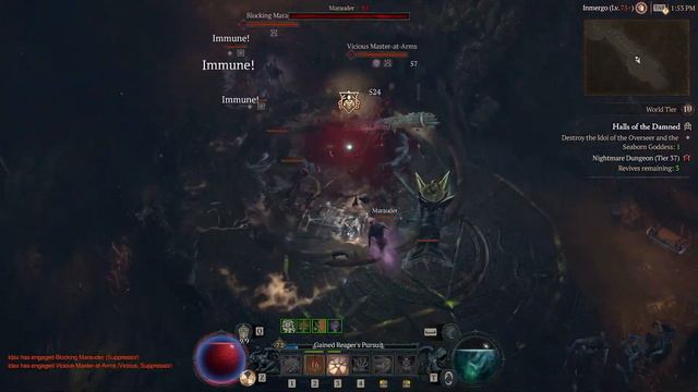 Immortal Shadow Necromancer - Nightmare Dungeon (Season 1 Build with Malignant Hearts) смотреть онлайн