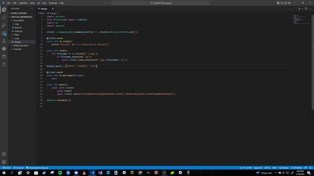 Making a Discord Bot In Python (Part 20: Word Filter) смотреть онлайн