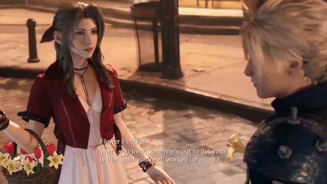 CLOUD MEETS AERITH FLOWER GIRL AKA AERIS FINAL FANTASY VII REMAKE смотреть онлайн