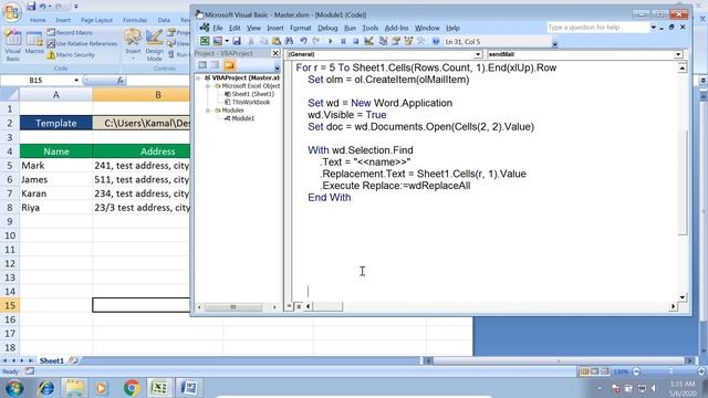 Bulk Emails | Word template as Outlook Body | Excel macro(vba) смотреть онлайн