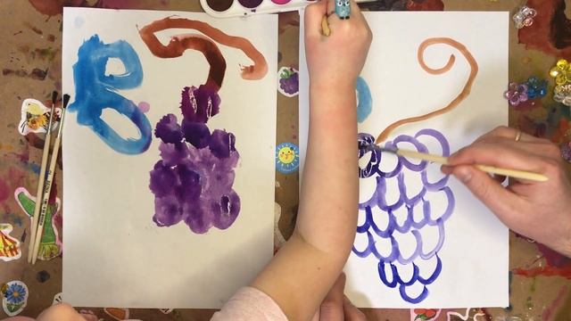 3. Буква B. Виноград. Рисуем виноградную лозу смотреть онлайн