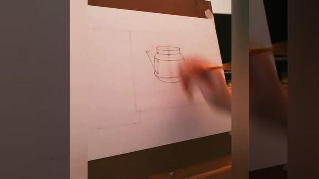 Рябицева О.А. УП Рисунок, 1 класс, ИЗО. "Натюрморт из двух предметов быта". Построение. смотреть онлайн
