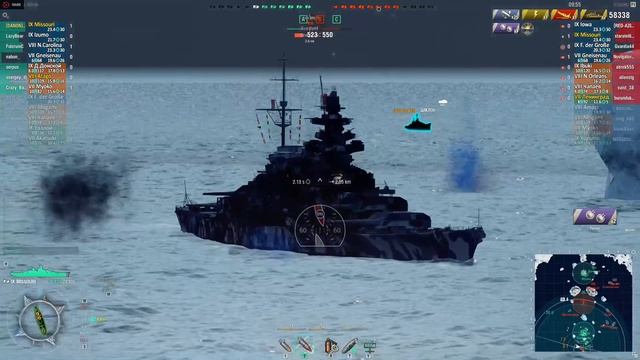 Линейные корабли типа «Миссури» США - 2 фрага, 151к дамага, чистыми 790к серебра смотреть онлайн