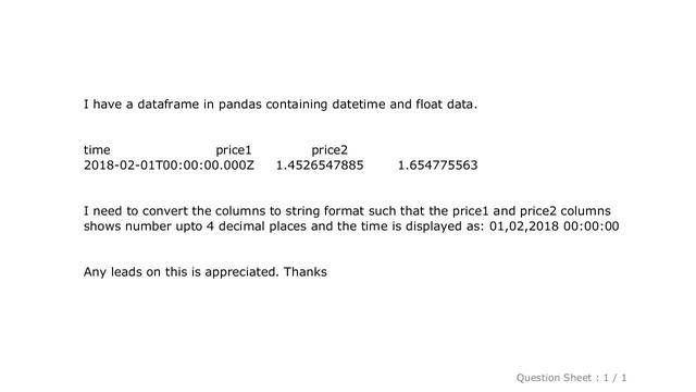 Pandas : Converting float to string in pandas dataframe смотреть онлайн