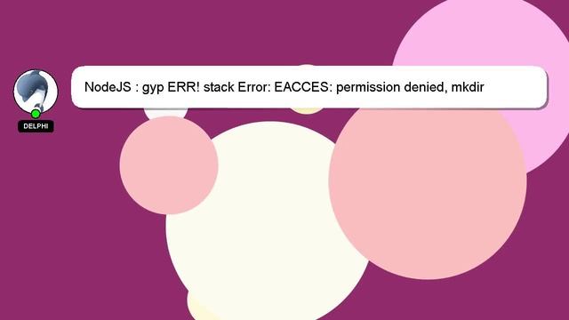 NodeJS : gyp ERR! stack Error: EACCES: permission denied, mkdir '/var/www/project_name/node_modules смотреть онлайн