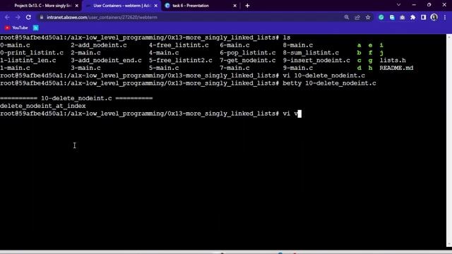0x13. C - More singly linked lists;ALX: 10. Delete at index смотреть онлайн