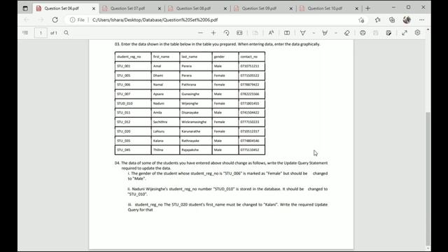 DBMS | Question 06 | Update Query Statement to change the data | Java Institute | Ishara Sahan смотреть онлайн