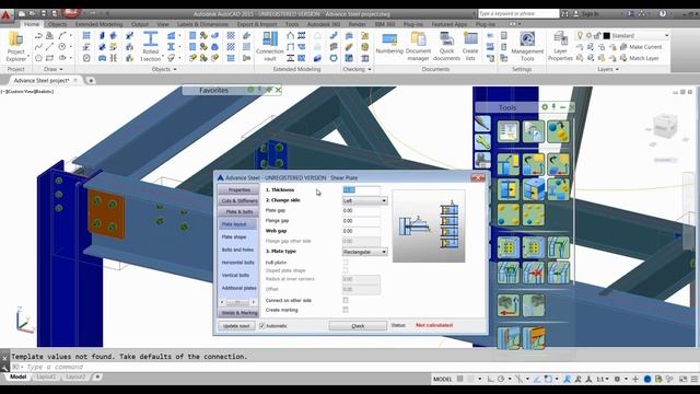 07 - Shear plate connection insertion with Autodesk Advance Steel смотреть онлайн
