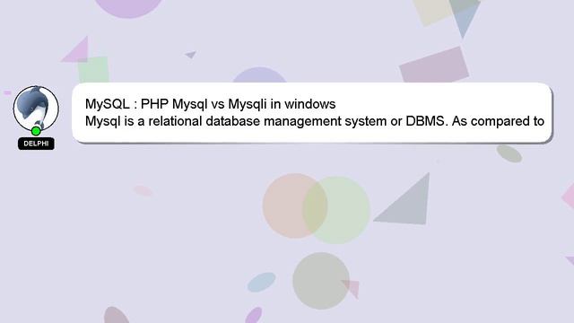 MySQL : PHP Mysql vs Mysqli in windows смотреть онлайн