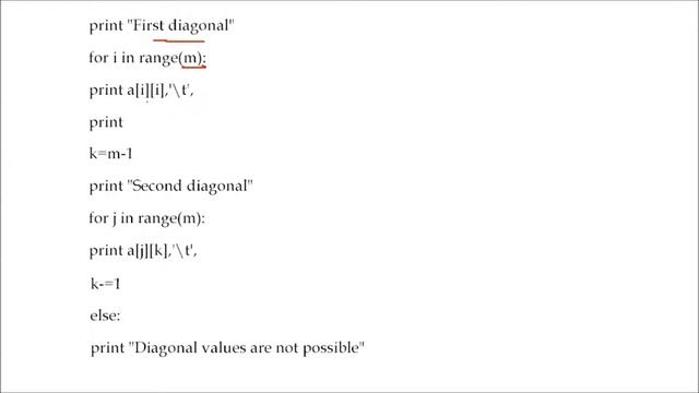 PRINT OR DISPLAY BOTH DIAGONALS OF MATRIX USING LISTS IN PYTHON LANGUAGE IN HINDI смотреть онлайн