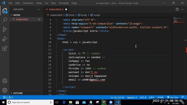 1 JavaScript Intro and DataTypes смотреть онлайн