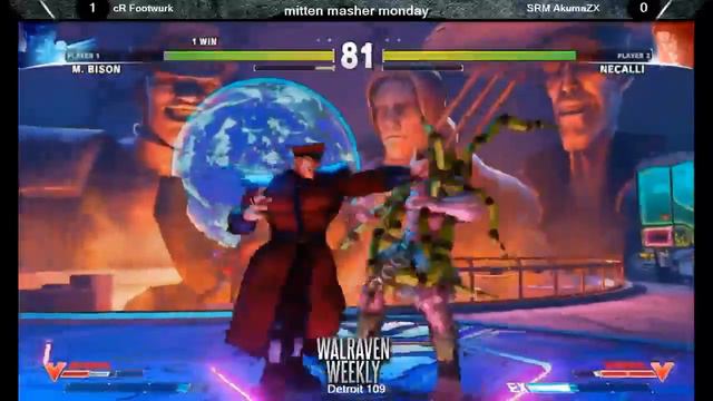 cR Footwurk(M.Bison) vs SRM AkumaZX(Necalli) Walraven Weekly Detroit 109 смотреть онлайн
