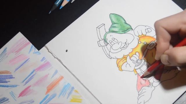 Snow White and Seven Dwarfs, рисую гномика из мультика Белоснежка и 7 гномов смотреть онлайн