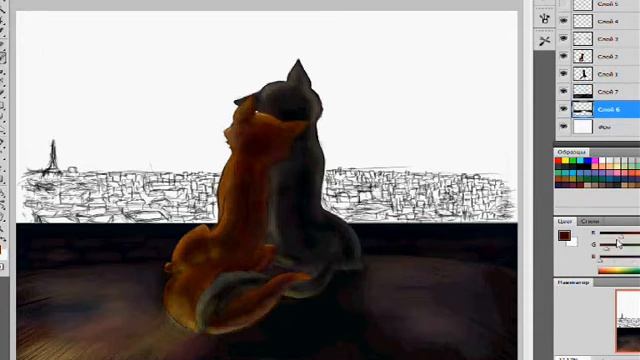 speed painting\ влюбленные котики\ фотошоп смотреть онлайн