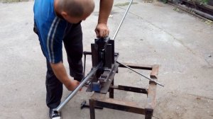 Гибка нержавеющей трубы на самодельном трубогибе