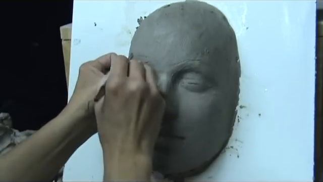 Sculpting a face in clay. Sculpting demo how to sculpt girl's face. смотреть онлайн
