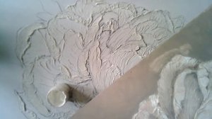 Белый пион.Текстурная живопись.Интерьерная картина