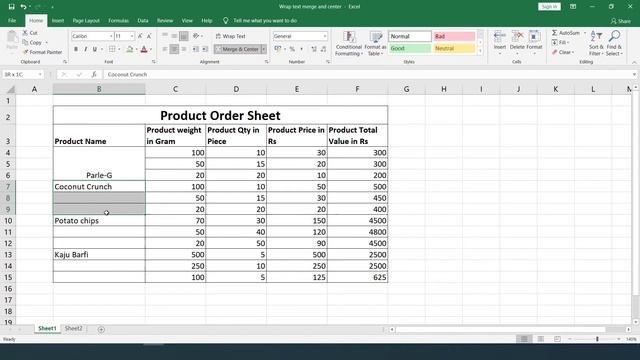 Wrap text, Merge & Center in excel смотреть онлайн