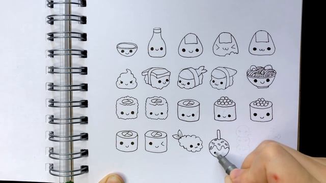 Как Нарисовать Суши и Роллы | Легкие Рисунки #28