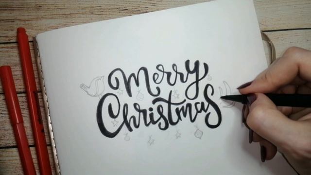 Скетчбук оформление страниц / ЛД lettering sketchbook Merry Christmas смотреть онлайн