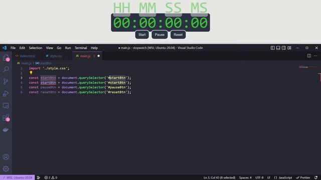 Building a Stopwatch in JavaScript смотреть онлайн