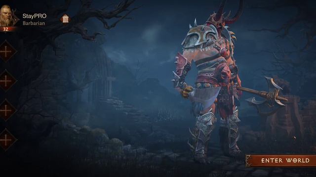 Diablo Immortal Closed Beta, character selection screen, barbarian. смотреть онлайн