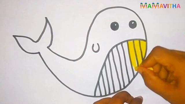 How to draw Rainbow Whale ? Bolalar uchun oson rasm chizish Как нарисовать красивую радужную рыбку смотреть онлайн