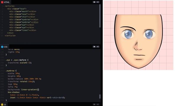 Drawing a manga character with CSS... from scratch! смотреть онлайн
