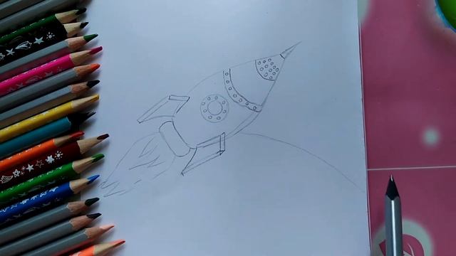 Как нарисовать космическую ракету поэтапно для детей смотреть онлайн