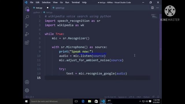 Wikipedia voice search using Python | Code Python смотреть онлайн
