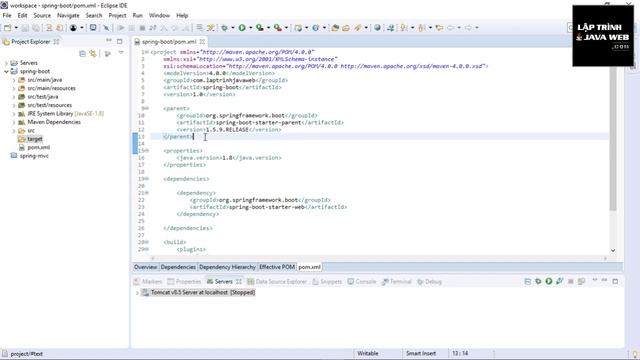 Học lập trình java spring boot spring framework 1.5.x cơ bản - Tạo project spring boot web service смотреть онлайн