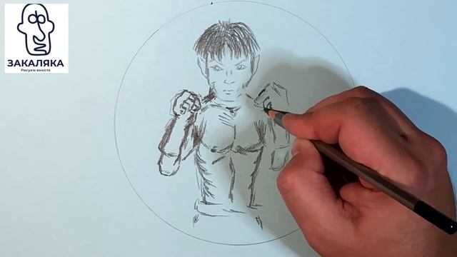 рисунок карандашом боец муай тай | muay thai pencil drawing | рисунок карандашом тайский бокс смотреть онлайн