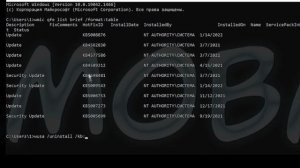 Как удалить обновления Windows 10 с помощью командной строки