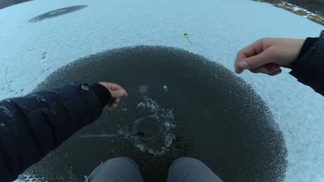 Огоо які ОКУНІ! Тонкий лід. Ловля щуки на жерлиці. Зимова рибалка на р.Збруч. Нема де ставти жерлиц смотреть онлайн