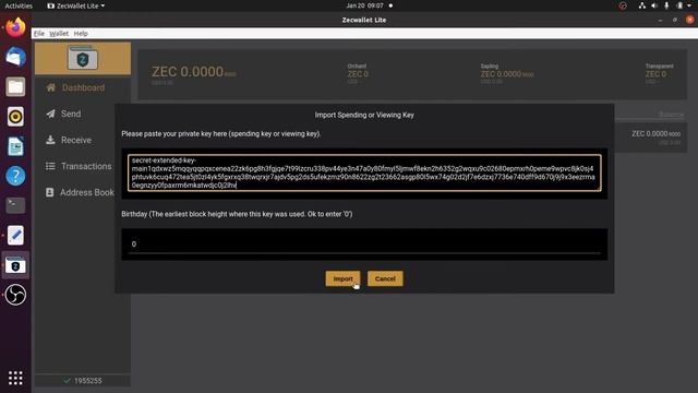 Инструкция по использованию кошелька для Zcash - ZecWallet Lite для ПК на Linux - часть 2 смотреть онлайн