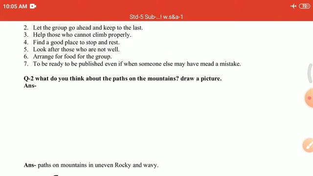 Std-5, Sub-Evs, Ch-9 Up you go, Worksheet Explanation смотреть онлайн