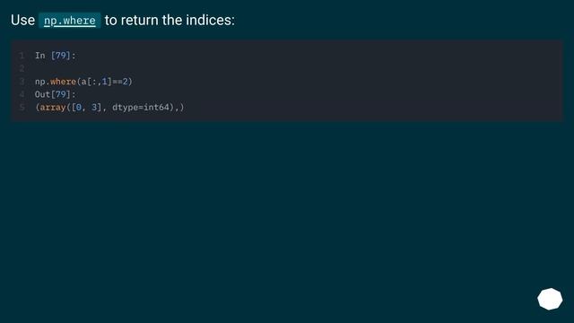 Get row numbers of rows matching a condition in numpy смотреть онлайн