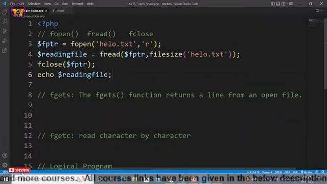 fopen(), fread(), fclose(), fgets() & fgetc in PHP | PHP Tutorials | Coding World смотреть онлайн