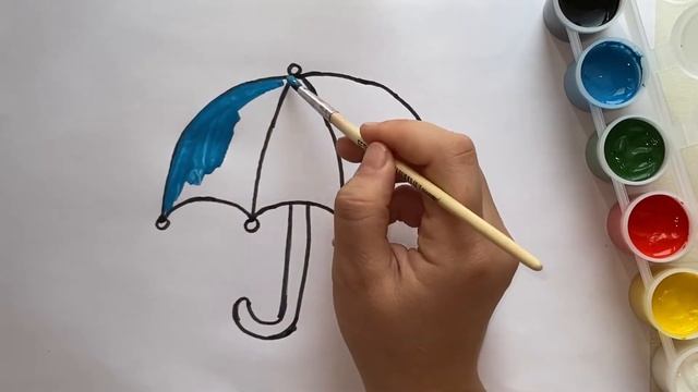 Нарисуй зонтик| Раскраска для детей| Draw an umbrella| Зонтик суретін салу смотреть онлайн