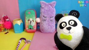 Новый пушистый пенал и милая канцелярия в школу для панды Ластика
