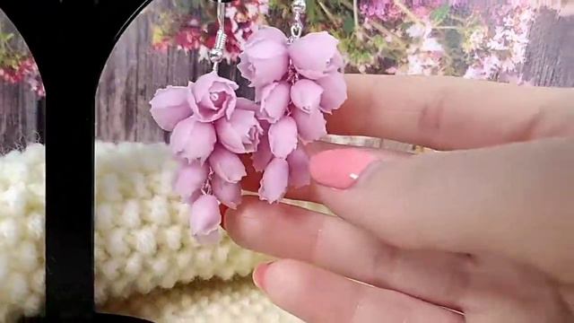 Цветочные висячие серьги пионы смотреть онлайн