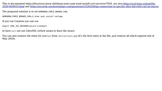 Apple: Homebrew Cask download failure. SSL certificate problem: certificate has expired смотреть онлайн