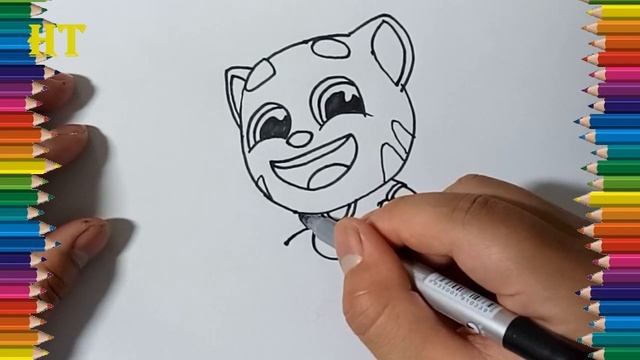 Talking tom pool run drawing and coloring - How to draw Talking tom pool run смотреть онлайн