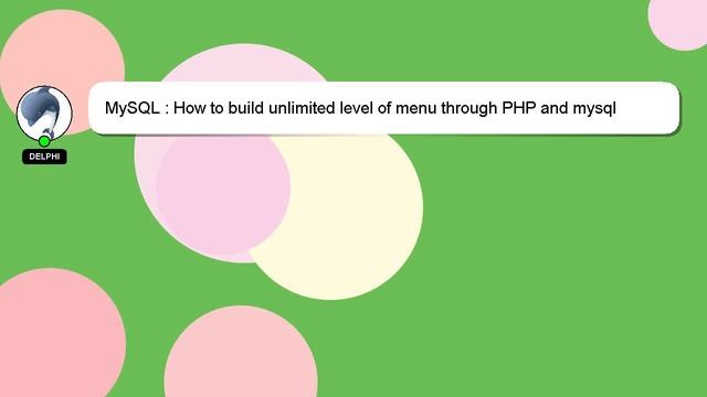 MySQL : How to build unlimited level of menu through PHP and mysql смотреть онлайн