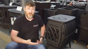 Недорогая, чугунная цельнолитая печь-камин Бахта для дома | Сделано в России.