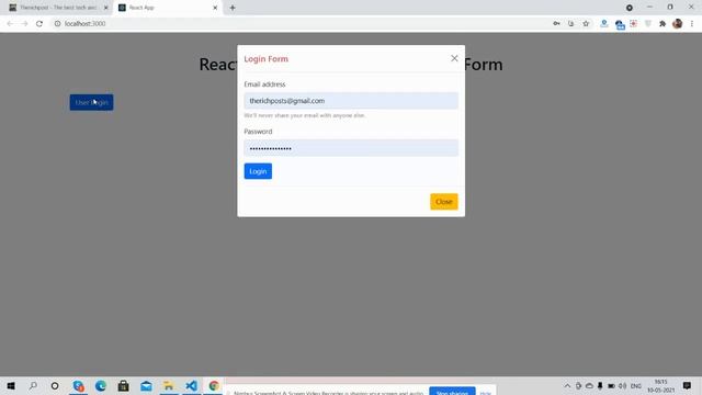 Reactjs Bootstrap 5 Modal Popup Form Working Demo смотреть онлайн