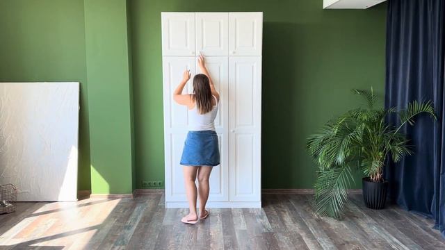 Шкаф Орион -3 с антресолью(белый воск)(массив сосны) смотреть онлайн