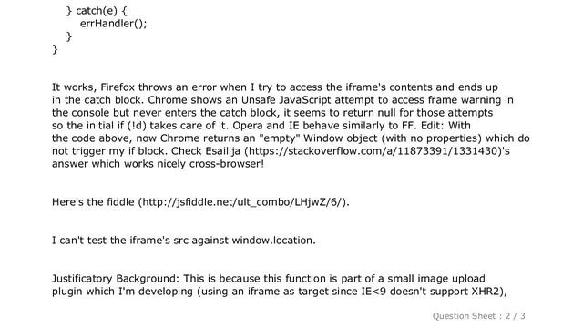 jQuery : Check if JS has access to an iframe's document смотреть онлайн
